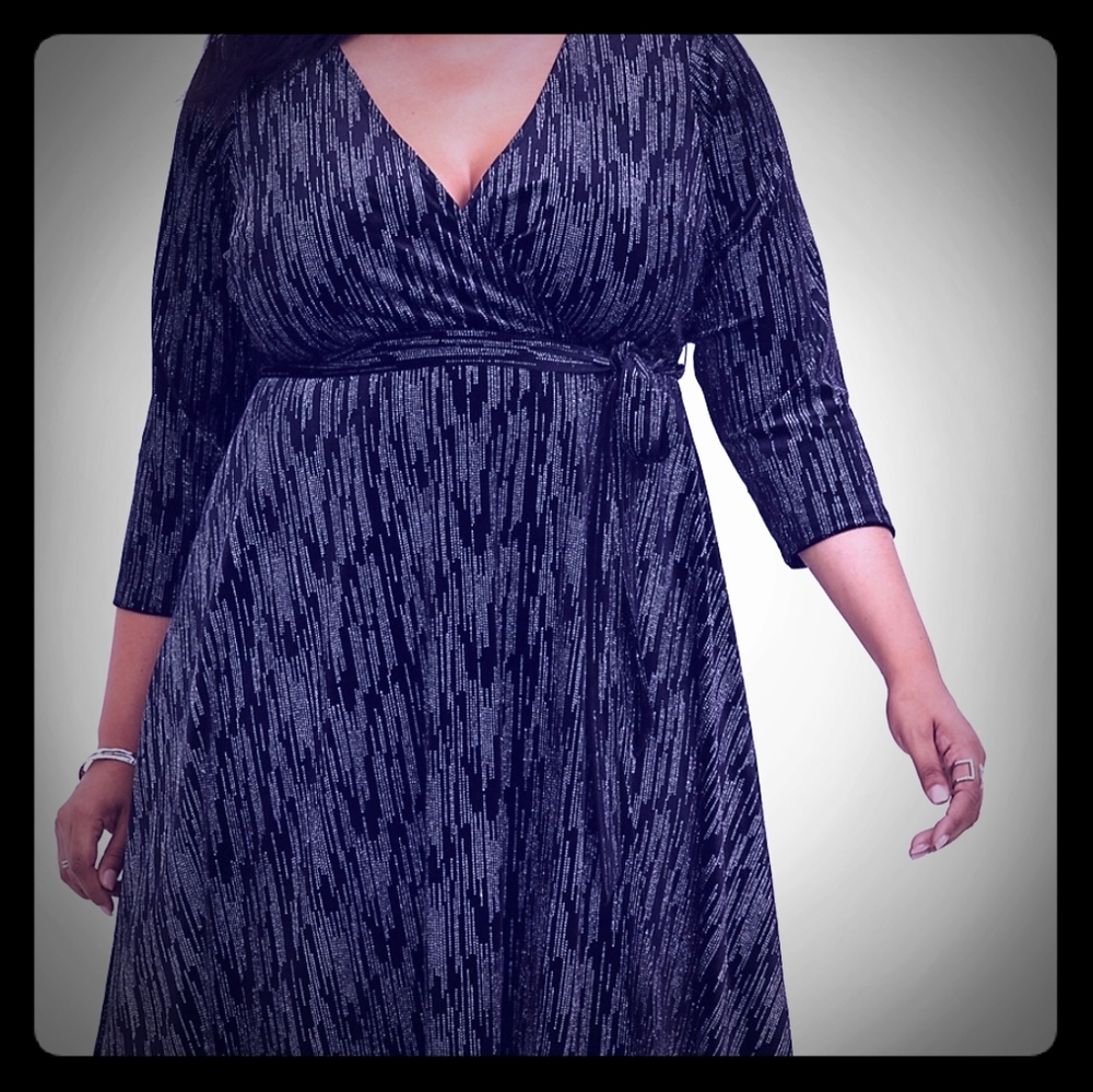 TORRID black Velvet glitter dress